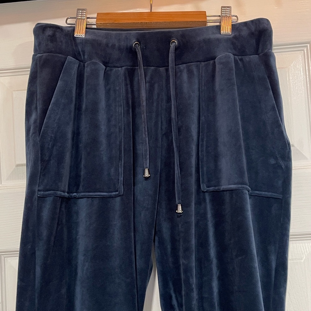 Elegant and Comfy Blue Velour Trousers
